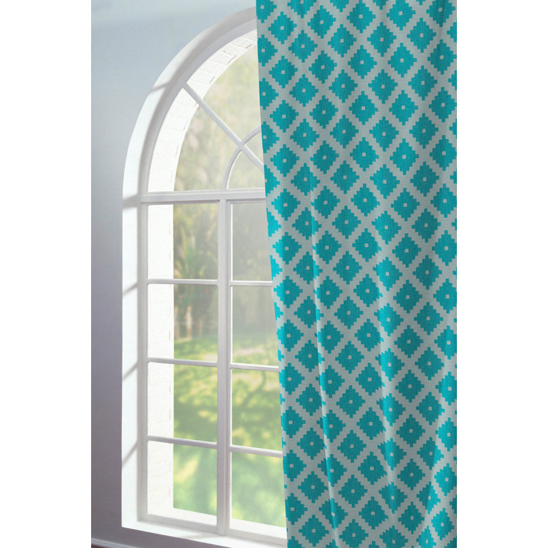 Esteban Pinch Pleat Opaque Single Curtain, Turquoise, 145cm Width x 225cm Drop