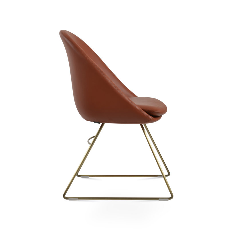 Chaise d'appoint Avanos, Cannelle, Or