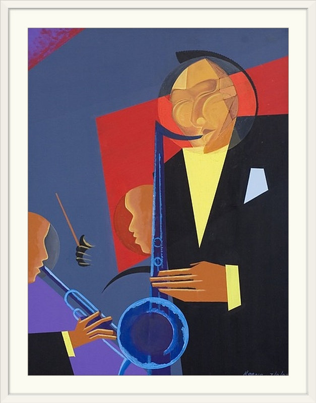 Anneka «Jazz Sharp, 2007» par Kaaria Mucherera, reproduction d'art, H 32 po x l 26 po x P 1 po, Cadre blanc