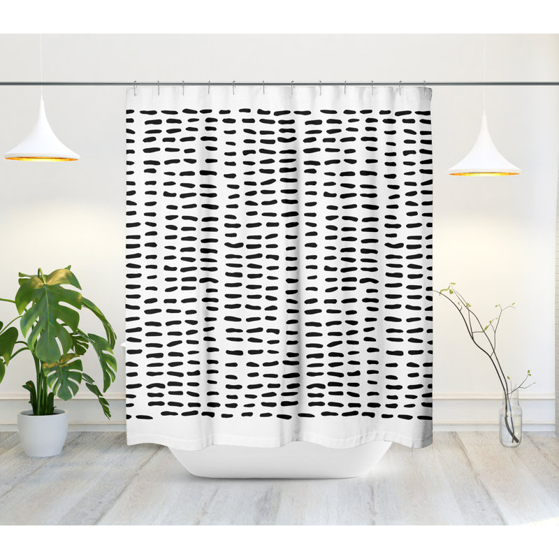 Rideau de douche, Blanc / noir