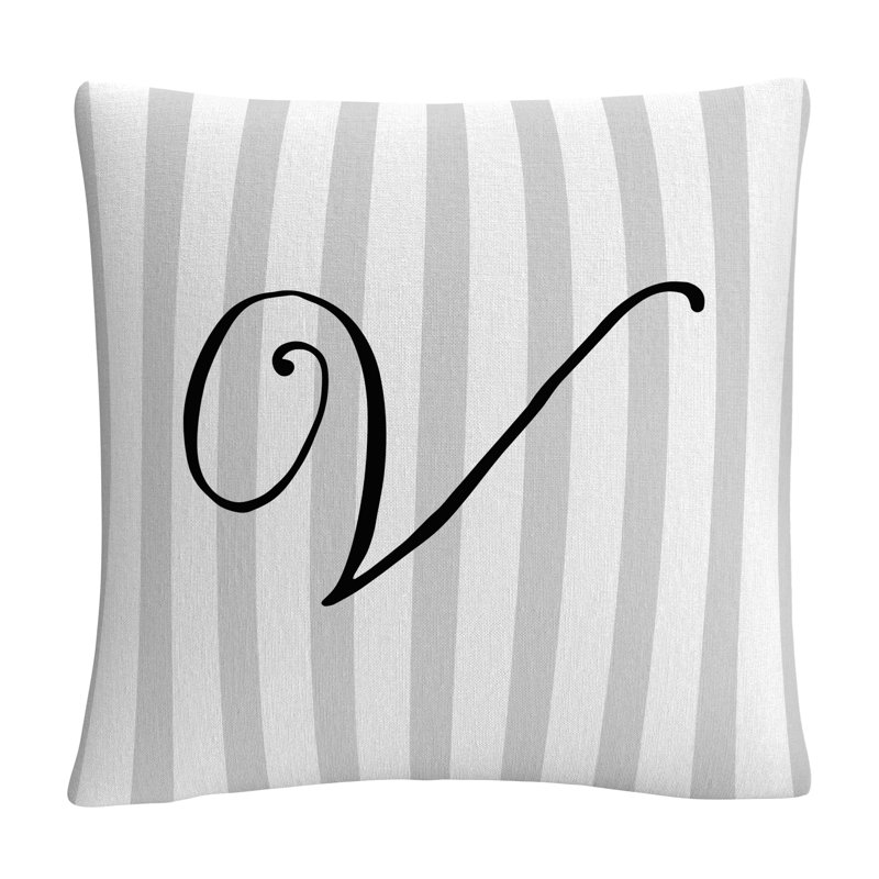 ABC Striped Throw Pillow, V