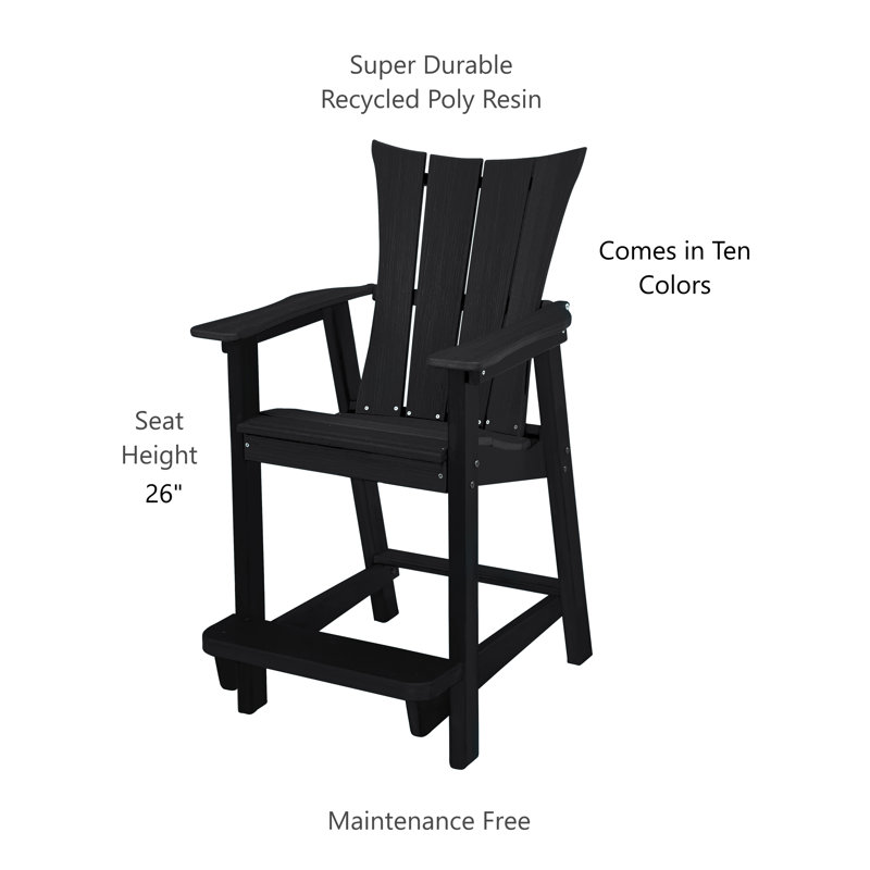 Ponemah Tall Patio Bar Stools Set with Table, Black