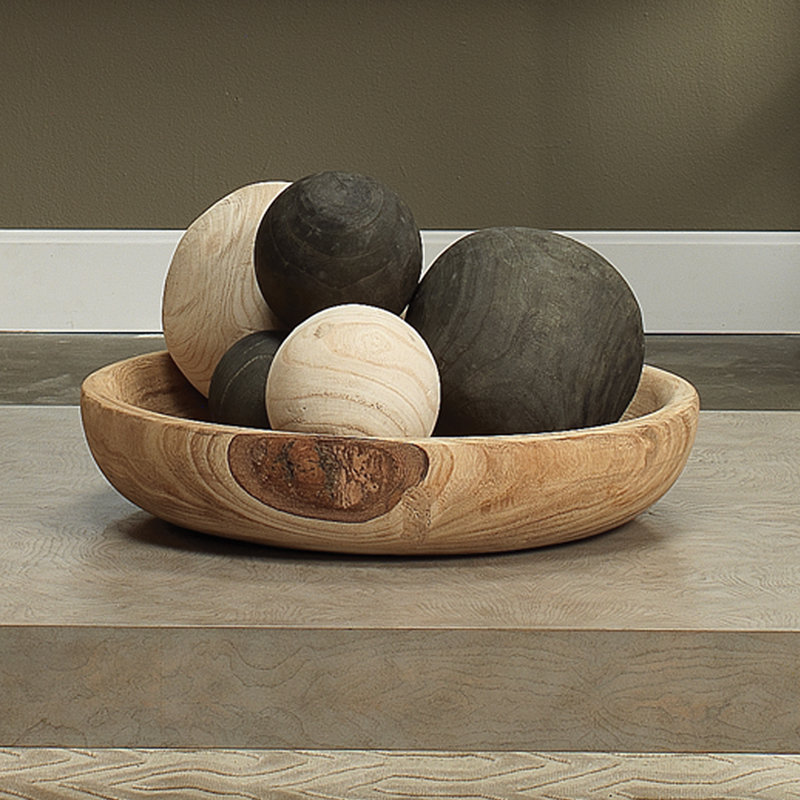 Handmade Wood Decorative Bowl, 4.5" H x 20.5" W x 20.5" D