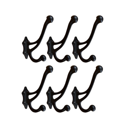 Wrought Iron Double Coat Wall Mounted Robe Hook