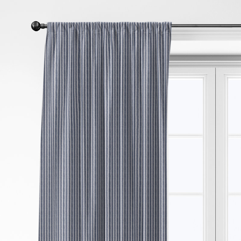 Ensemble de 2 panneaux de rideaux en coton à rayures avec passe-tringle, L 50 po x L 216 po