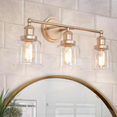Denroy 3 - Light Dimmable Rose Gold Vanity Light