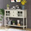 Console avec buffet et tablette inférieure, armoire de rangement en bois / verre Farmhouse-496884116