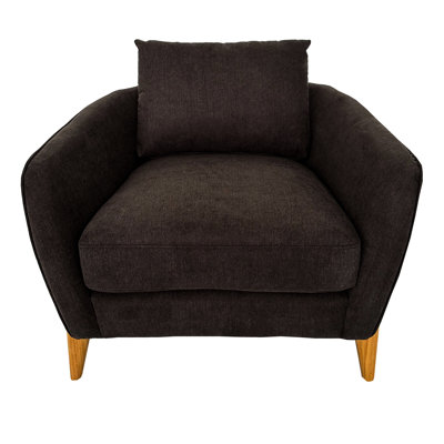Fauteuil d'appoint pour chambre à coucher, Design artistique, revêtement, rembourrage en mousse, siège à assise mi-ferme, beige