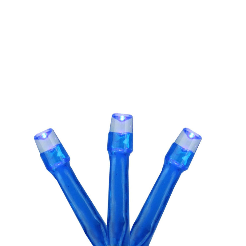 20 lumières de Noël grand angle à DEL bleues à piles - fil bleu 6,25 pi