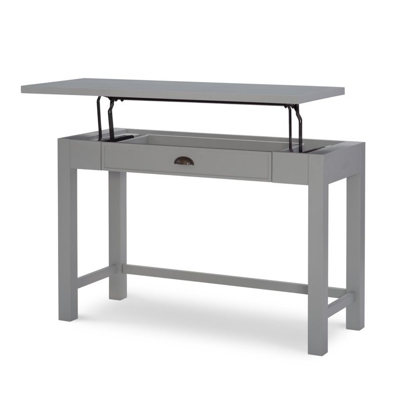Fenn Square Lift-Top Writing Desk, 1 Drawer, Gray