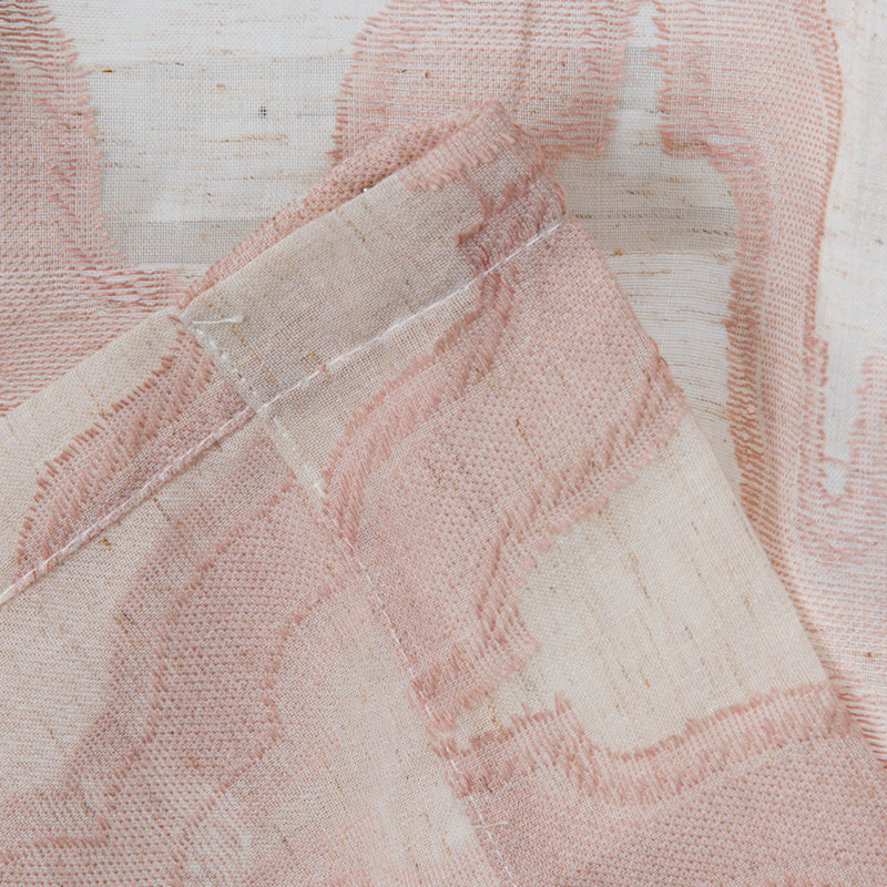 Tishawn Polyester / Linen Light-Filtering Woven Geometric Curtain Panel with Grommet Top , 50'' W x 84'' L, Blush