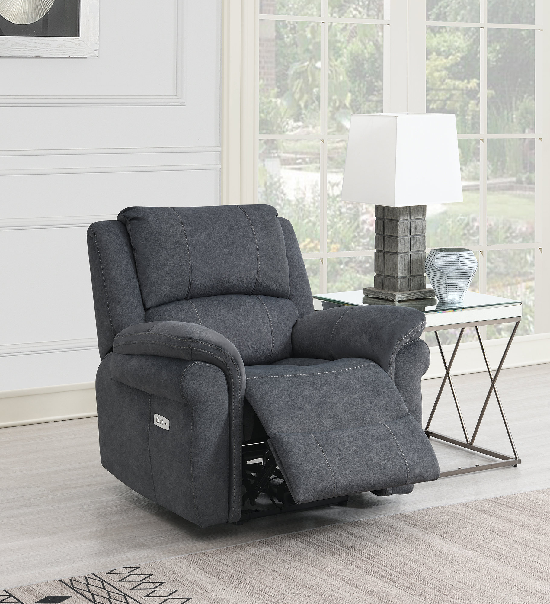 Ebern Designs Mabelyn Upholstered Electric Recliner | Wayfair.co.uk