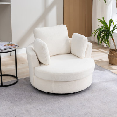 40" W Dahlonega Slipcovered Swivel Barrel Chair
