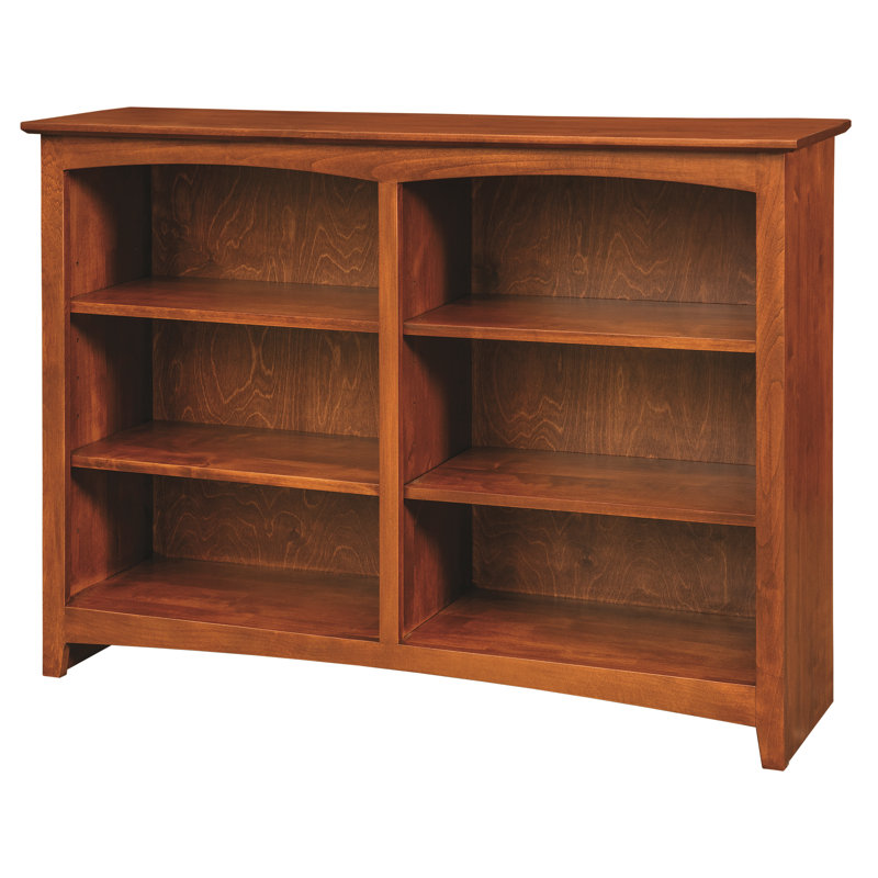 Malani 36" H Solid Wood Classic Bookcase, Washington Cherry, (3 Shelves) 36"H x 49.75"W x 12.875"D