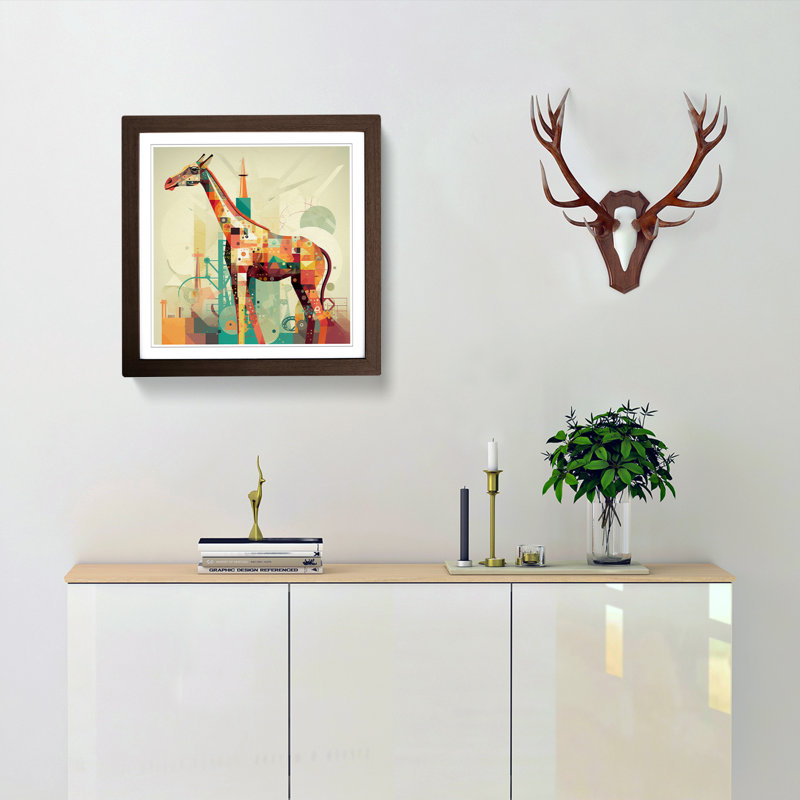 Single Picture Frame Print on Wood, Walnut