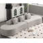 Canapé moderne courbé, canapé en tissu éponge, canapé minimaliste, appartement, aucun assemblage requis, trois coussins-1321302429