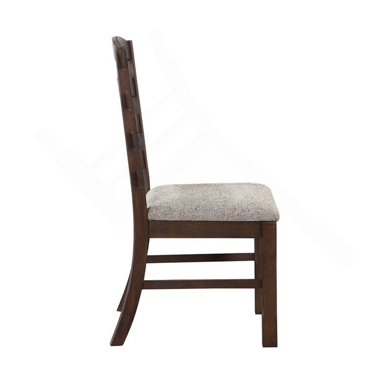Ensemble de 2 chaises d'appoint avec siège rembourré, gris et brun rustique