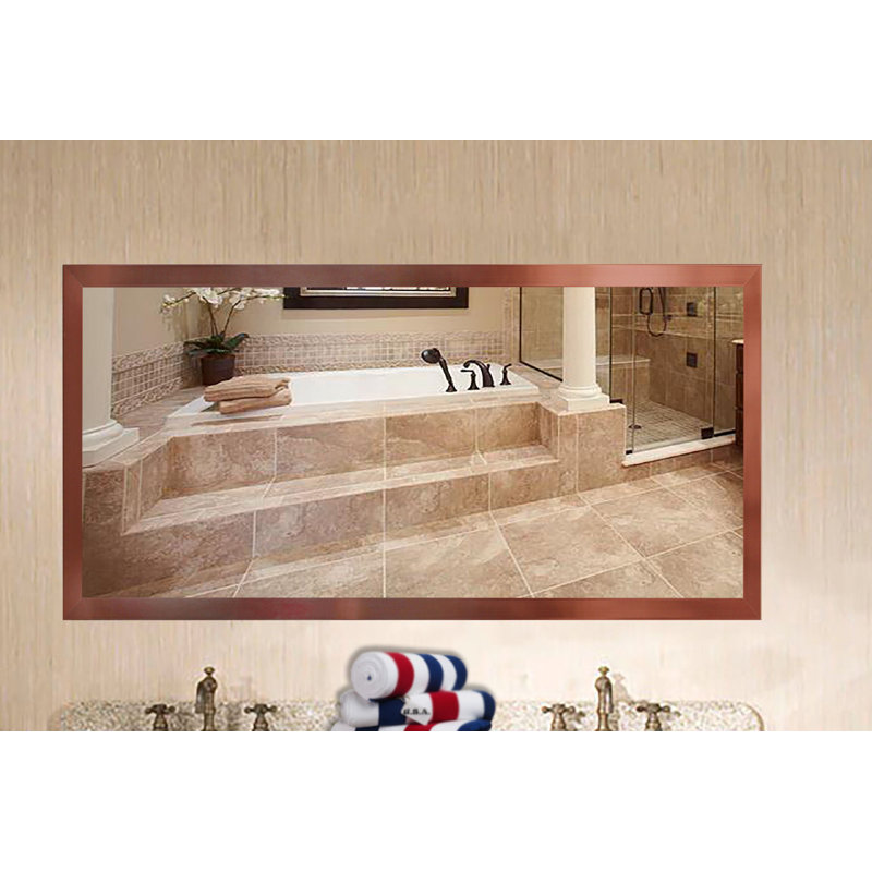 Ariyanna Medium-density Fiberboard Flat Mirror, Copper, 37" H x 73.5" W