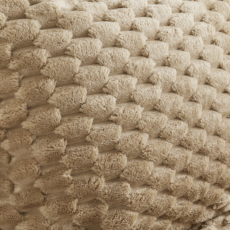 Canapé modulaire moderne de 82 po pour le salon, tissu en flanelle, très texturé, canapé 2 places surdimensionné avec assise profonde, connexion par boucle, conception antidérapante, sans assemblage, canapé désossé, chameau clair