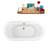 59" Streamline Clawfoot Soaking Acrylic Bathtub With Drain, Clawfeet, and Bamboo Tray-75959922-75959930