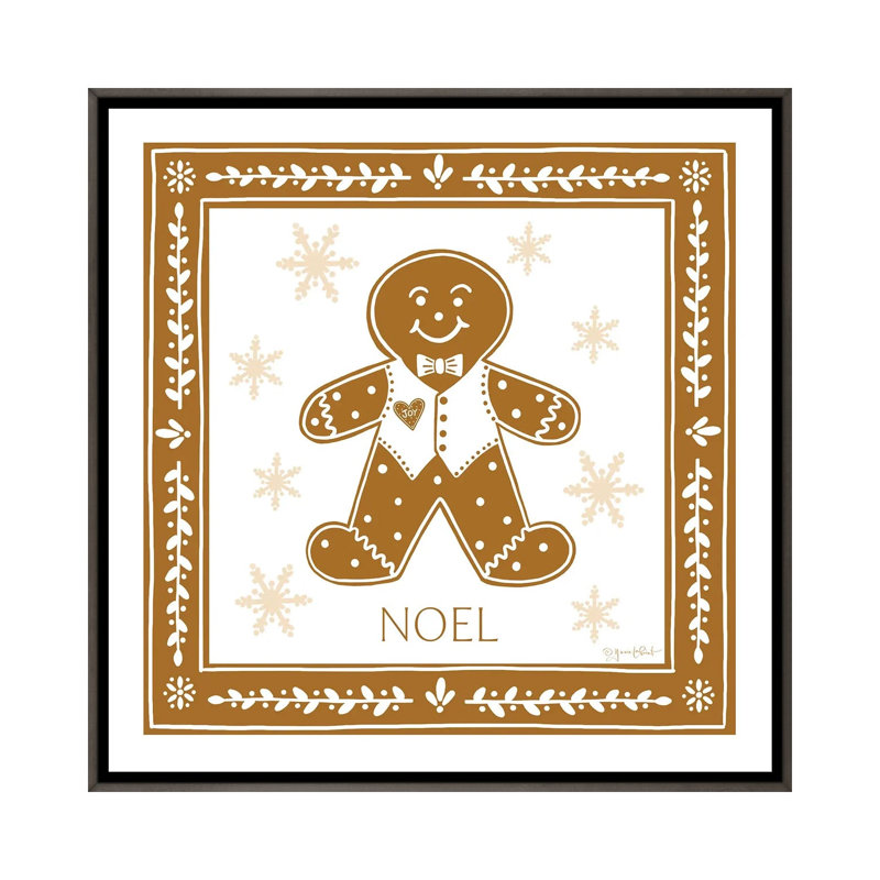 «Gingerbread Man», reproduction d'art sur toile encadrée, Gris, Impression dans un cadre flottant sans passe-parto