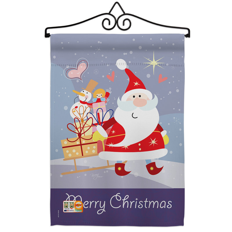 Coussin décoratif en polyester à 2 faces étoilé 19 x 13 po le père noël ensemble de drapeaux