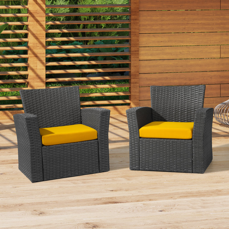 Forellen Outdoor 4'' Lounge Chair Seat Cushion, Yellow