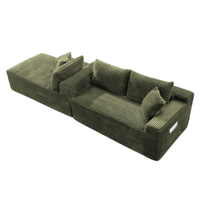 Canapé modulaire en forme de U 94,5 po avec siège profond, sans assemblage requis, canapé-lit modulaire pour salon, chambre à coucher, appartement