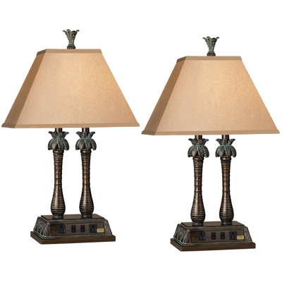 Palm Tree Resin USB Table Lamp