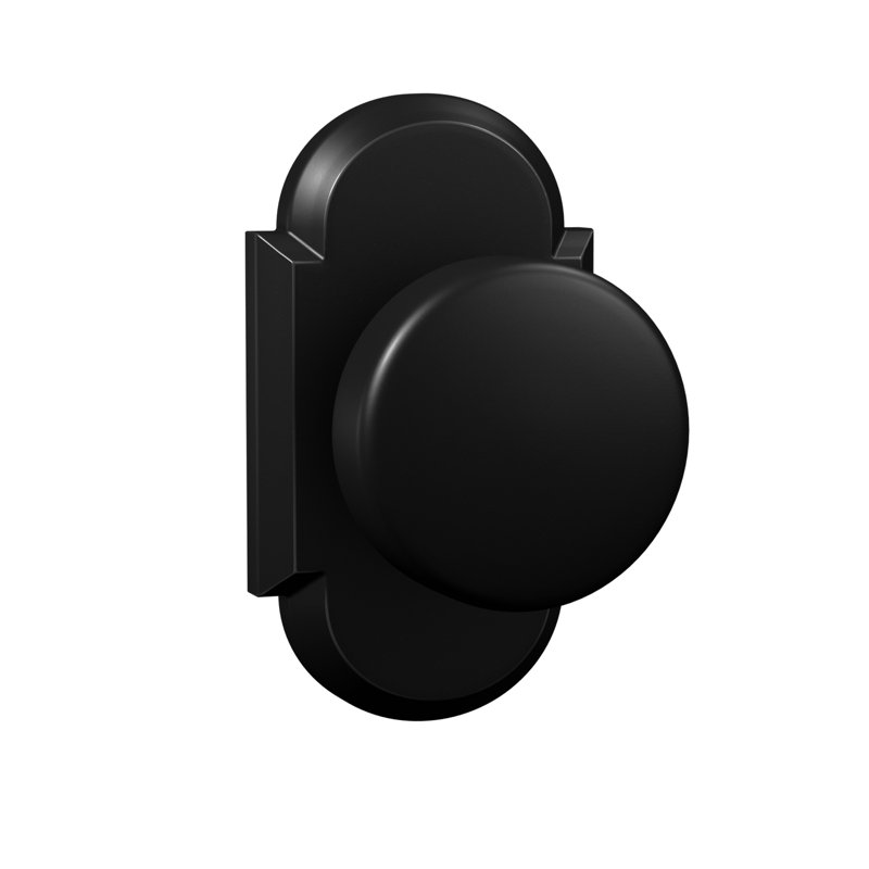 Bravura 936-G2 Nashville Passage Knob on Arched Rose in Matte Black