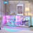 59'' W Clear Display Cabinet With Body Sensor Rgb Light And Buit-In Charging Station, Modern 2-Tiers Curio Cabinet With Tempered Glass-774233210