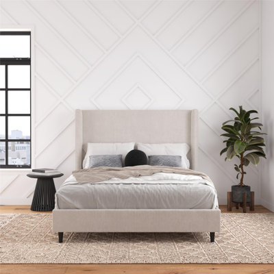Mozter Upholstered Wingback Bed