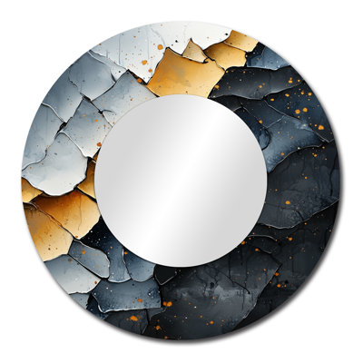 «Dream Fragments Of Wood Stone Petal I», art mural miroir fractal, imprimé sur métal