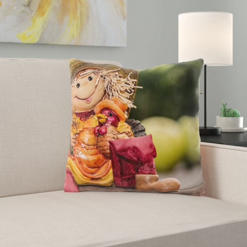 Coussin de fille à ferme