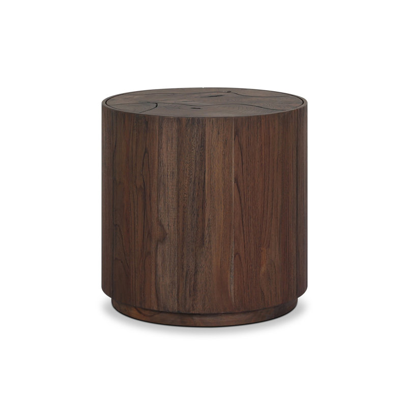 Ridge Outdoor End Table-Stained Saddle Brown
