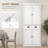 72.5" Kitchen Pantry Cabinet, Traditional Freestanding Storage Cabinet with 4 Doors, Drawer and 3 Adjustable Shelves for Dining Room, White Wood Grain-269854376-269854378