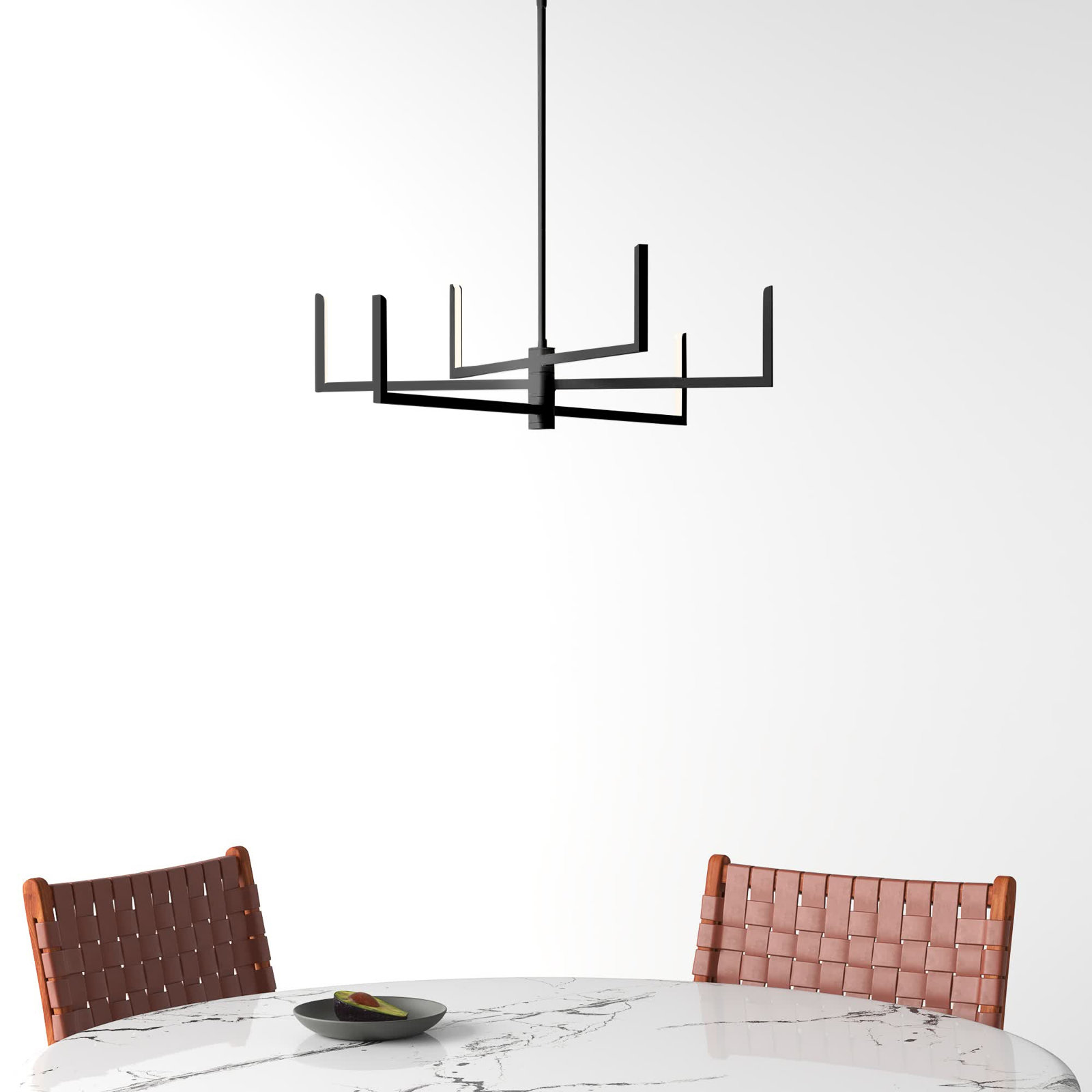 Lolita 6 - Light Dimmable LED Chandelier, Matte Black