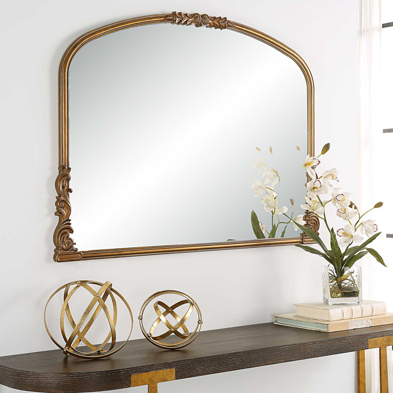 Miroir mural Keith, H 28 po x l 38 po, Or antique, Horizontale