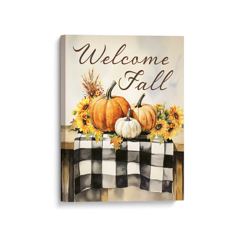 «Welcome Fall Table» par Nicole DeCamp, reproduction d'art, L 18 po x H 24 po, Ne s’applique pas, Toile tendue