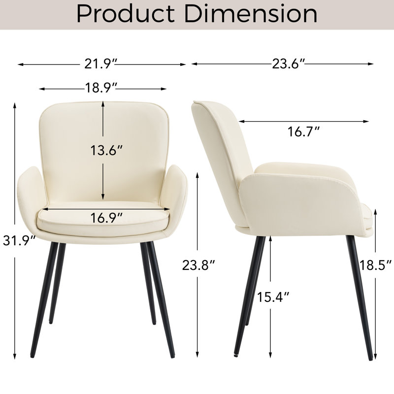 Upholstered Faux Leather Dining Chairs, Beige, 4