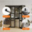 Porte de garde-robe pliante 36 po x 80 po noire (porte de garde-robe double 18 po x 80 po) 3 portes en verre trempé givré avec trousse de quincaillerie, portes pliantes intérieures pré-assemblées pour garde-manger / avec surface en PVC, qualité de fabrication solide et facile Installation-119770003-119770005