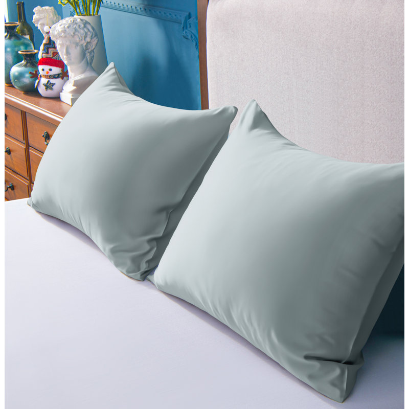 Taie d'oreiller en satin, gris, Grand