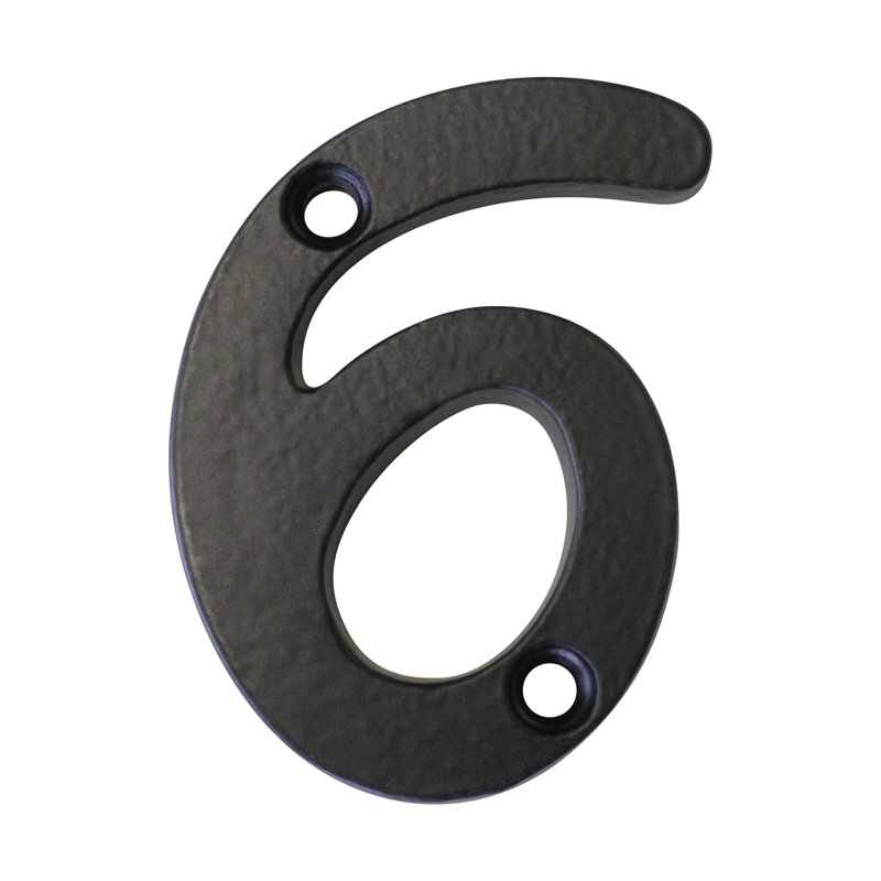 Numéro de maison 2 po, 6, Noir