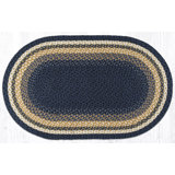Light Blue/Dark Blue/Mustard Braided Area Rug