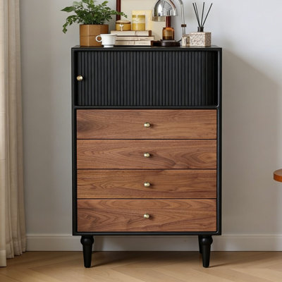Commode d'appoint vintage en bois massif