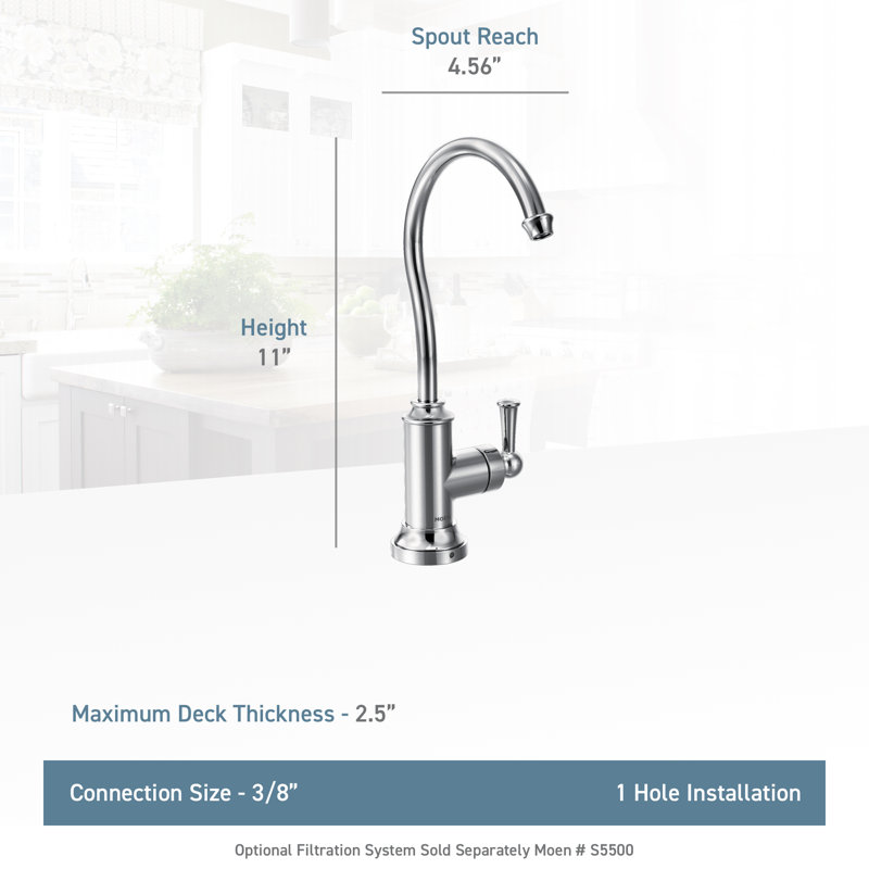 Sip Single Hole Cold Water Dispenser, Spot Resist Stainless