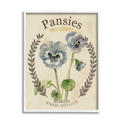 "Blue AssENS Pensies", ensemble de plaques murales florales rétro par Studio W