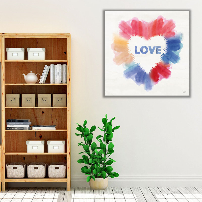 «Rainbow Love I», reproduction d'art sur toile, H 12 po x l 12 po