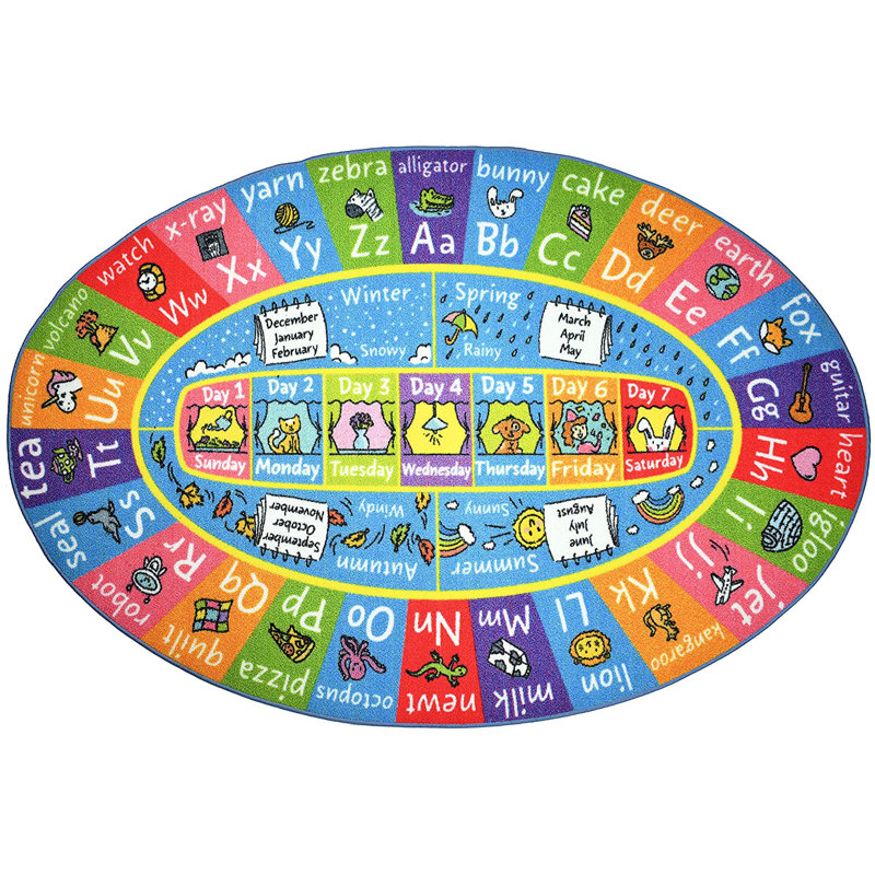 ABC Alphabet Seasons Days Days, Ovale 3 pi 3 po x 4 pi 7 po