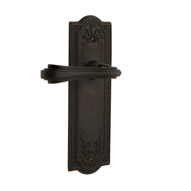 Meadows Plate Single Dummy with Fleur Lever, Right Handed, Oil-Rubbed Bronze